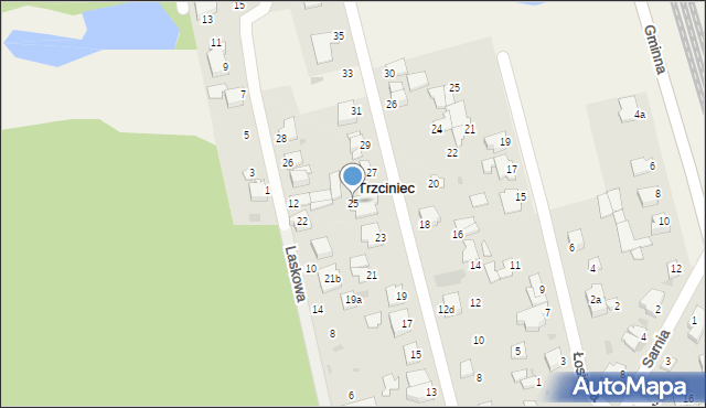 Trzciniec, Jemiołowa, 25, mapa Trzciniec