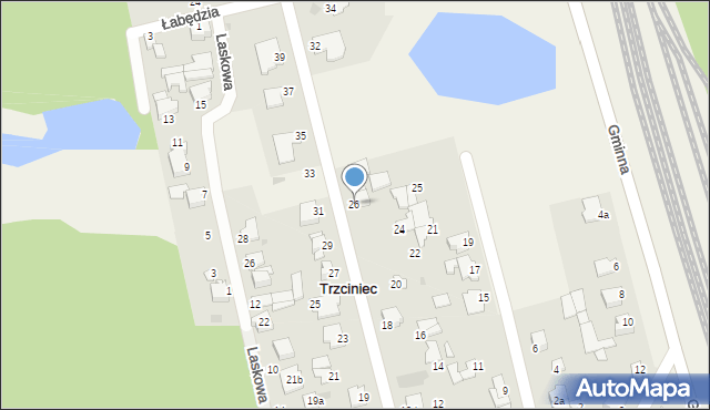 Trzciniec, Jemiołowa, 26, mapa Trzciniec