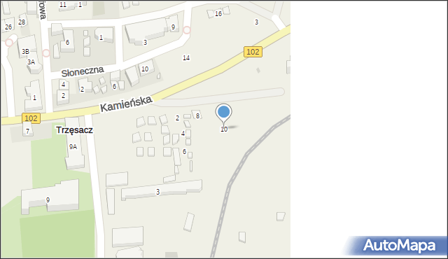 Trzęsacz, Jesionowa, 10, mapa Trzęsacz