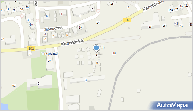 Trzęsacz, Jesionowa, 4, mapa Trzęsacz