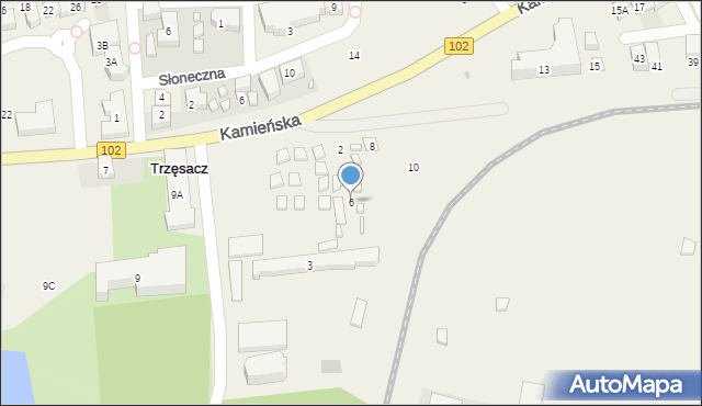 Trzęsacz, Jesionowa, 6, mapa Trzęsacz