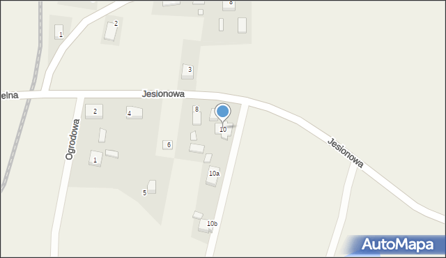 Tychnowy, Jesionowa, 10, mapa Tychnowy