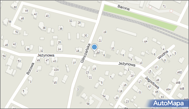 Tychy, Jeżynowa, 14, mapa Tychów