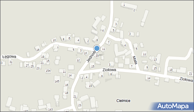 Tychy, Jedności, 13, mapa Tychów