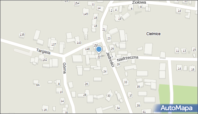 Tychy, Jedności, 22, mapa Tychów