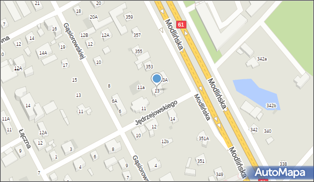 Warszawa, Jędrzejowskiego Henryka, 13, mapa Warszawy