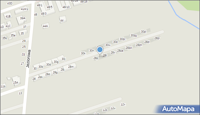 Warszawa, Jeziorowa, 28r, mapa Warszawy