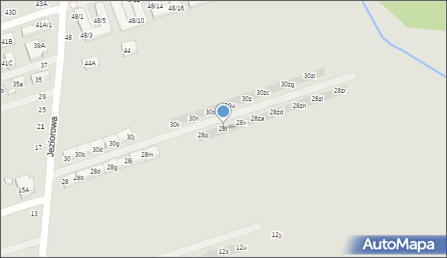 Warszawa, Jeziorowa, 28t, mapa Warszawy