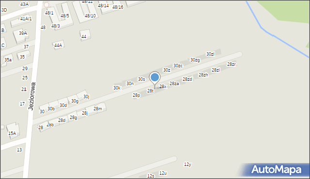 Warszawa, Jeziorowa, 28u, mapa Warszawy