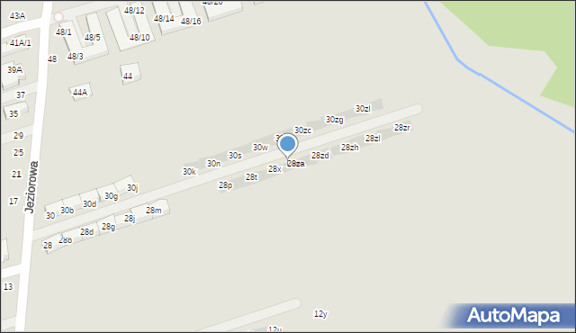 Warszawa, Jeziorowa, 28z, mapa Warszawy