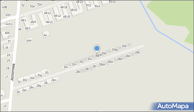 Warszawa, Jeziorowa, 30z, mapa Warszawy