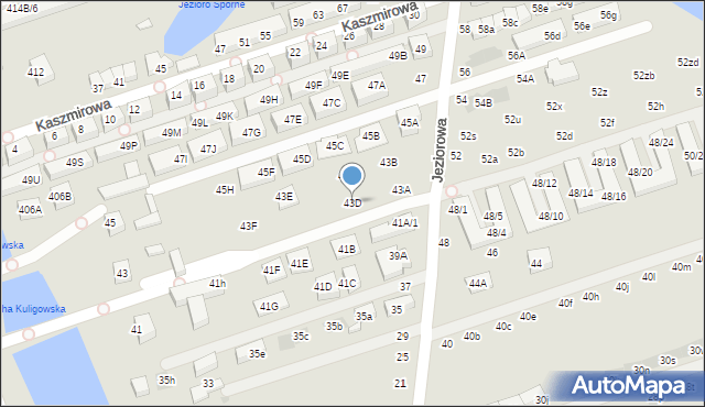 Warszawa, Jeziorowa, 43D, mapa Warszawy