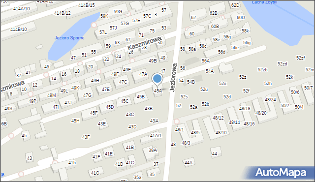 Warszawa, Jeziorowa, 45A, mapa Warszawy