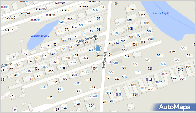 Warszawa, Jeziorowa, 47, mapa Warszawy