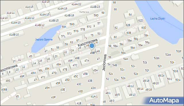 Warszawa, Jeziorowa, 49B, mapa Warszawy