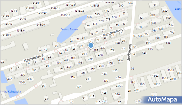 Warszawa, Jeziorowa, 49G, mapa Warszawy