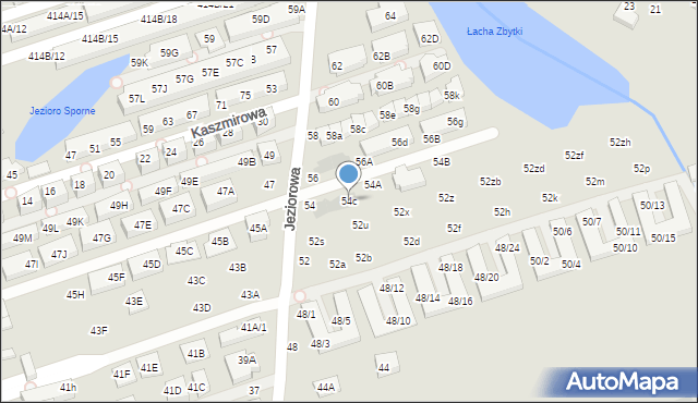 Warszawa, Jeziorowa, 54c, mapa Warszawy