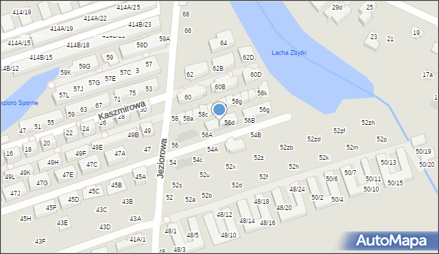 Warszawa, Jeziorowa, 56c, mapa Warszawy