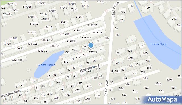 Warszawa, Jeziorowa, 57C, mapa Warszawy