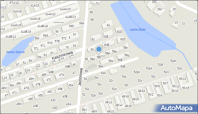 Warszawa, Jeziorowa, 58c, mapa Warszawy