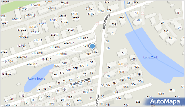 Warszawa, Jeziorowa, 59C, mapa Warszawy