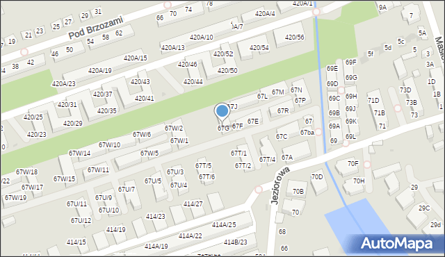 Warszawa, Jeziorowa, 67G, mapa Warszawy