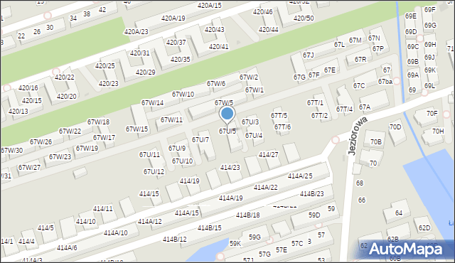 Warszawa, Jeziorowa, 67U/5, mapa Warszawy