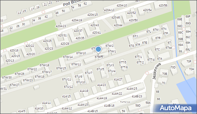 Warszawa, Jeziorowa, 67W/5, mapa Warszawy