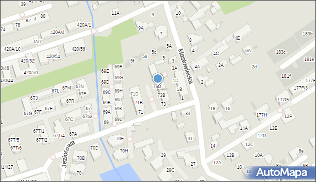 Warszawa, Jeziorowa, 73C, mapa Warszawy