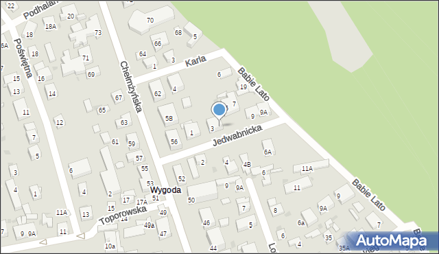 Warszawa, Jedwabnicka, 3A, mapa Warszawy