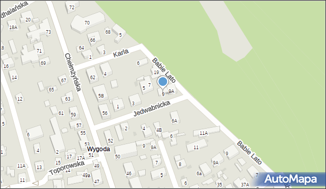 Warszawa, Jedwabnicka, 9, mapa Warszawy