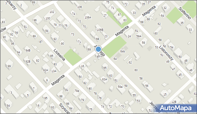 Warszawa, Jerzego, 67, mapa Warszawy