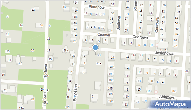 Warszawa, Jesionowa, 23, mapa Warszawy