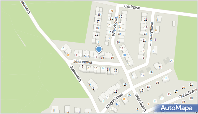 Wasilków, Jesionowa, 13, mapa Wasilków