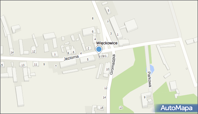 Więckowice, Jeziorna, 3, mapa Więckowice