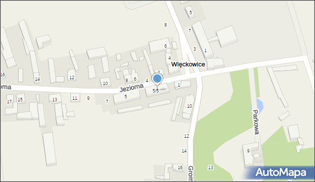 Więckowice, Jeziorna, 5, mapa Więckowice