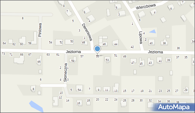 Więckowice, Jeziorna, 55, mapa Więckowice