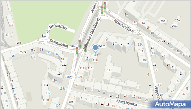 Wrocław, Jedności Narodowej, 123, mapa Wrocławia
