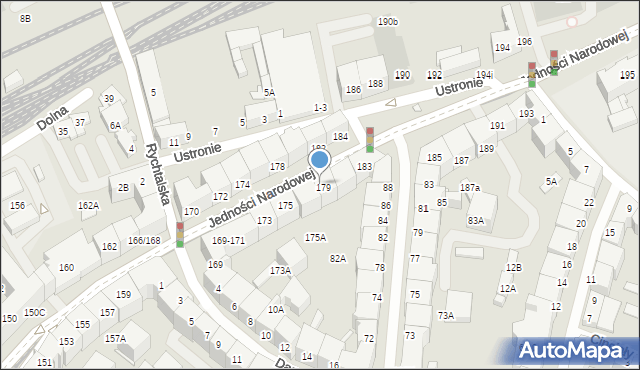 Wrocław, Jedności Narodowej, 182a, mapa Wrocławia