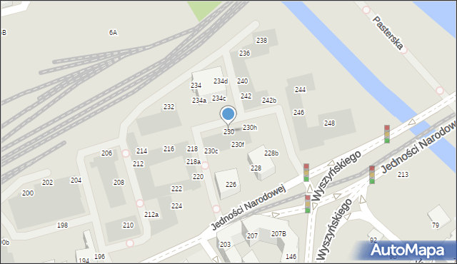 Wrocław, Jedności Narodowej, 230, mapa Wrocławia