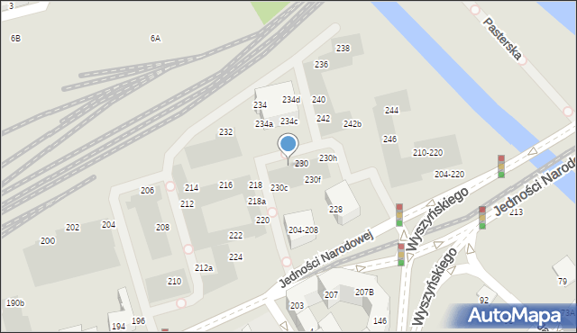 Wrocław, Jedności Narodowej, 230b, mapa Wrocławia