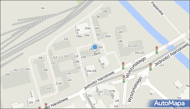 Wrocław, Jedności Narodowej, 230f, mapa Wrocławia