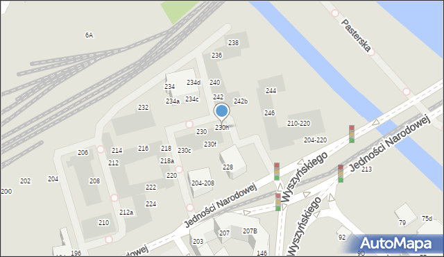 Wrocław, Jedności Narodowej, 230h, mapa Wrocławia