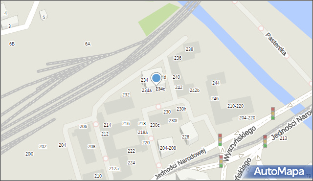 Wrocław, Jedności Narodowej, 234b, mapa Wrocławia