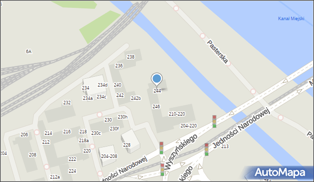 Wrocław, Jedności Narodowej, 244, mapa Wrocławia