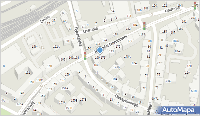 Wrocław, Jedności Narodowej, 169-171, mapa Wrocławia