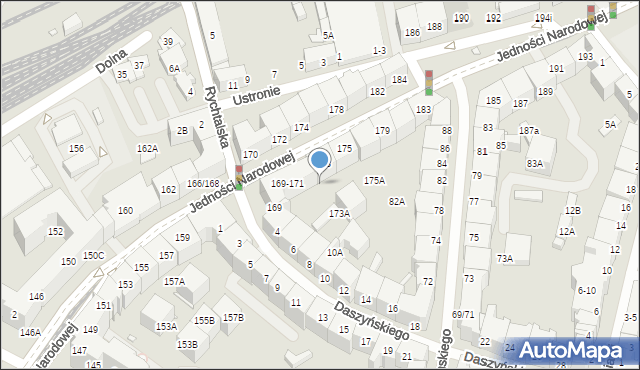 Wrocław, Jedności Narodowej, 171a, mapa Wrocławia