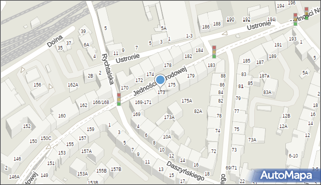 Wrocław, Jedności Narodowej, 173, mapa Wrocławia