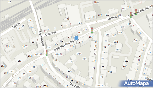 Wrocław, Jedności Narodowej, 177, mapa Wrocławia