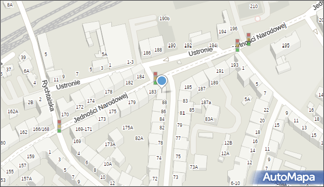 Wrocław, Jedności Narodowej, 183c, mapa Wrocławia